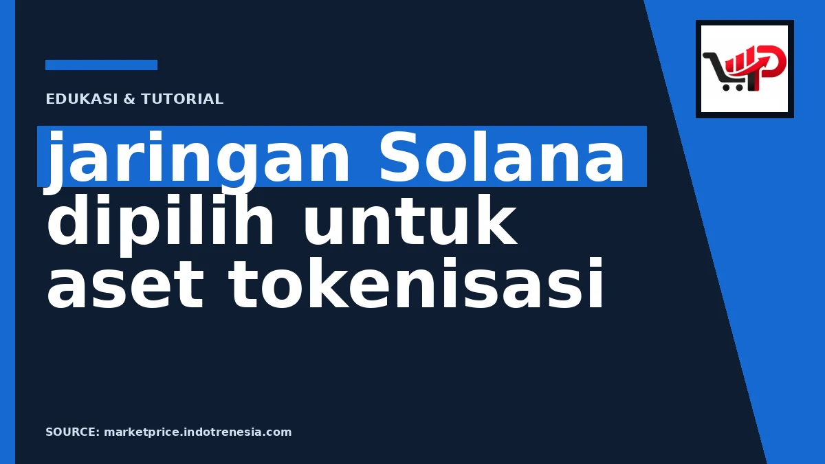 Ilustrasi grafik dan transaksi saham tokenisasi di blockchain Solana